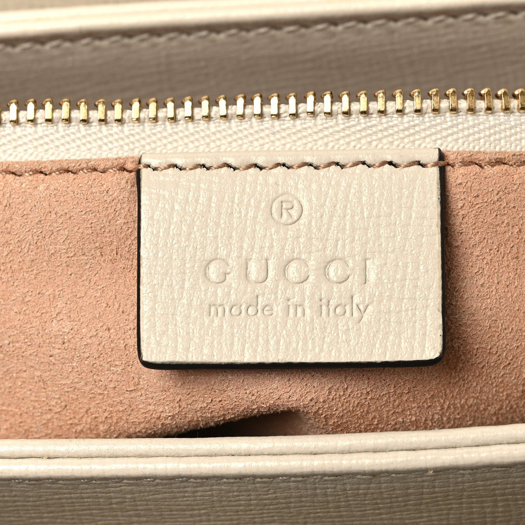GG Supreme Monogram Horsebit 1955 Shoulder Bag Beige Mystic White