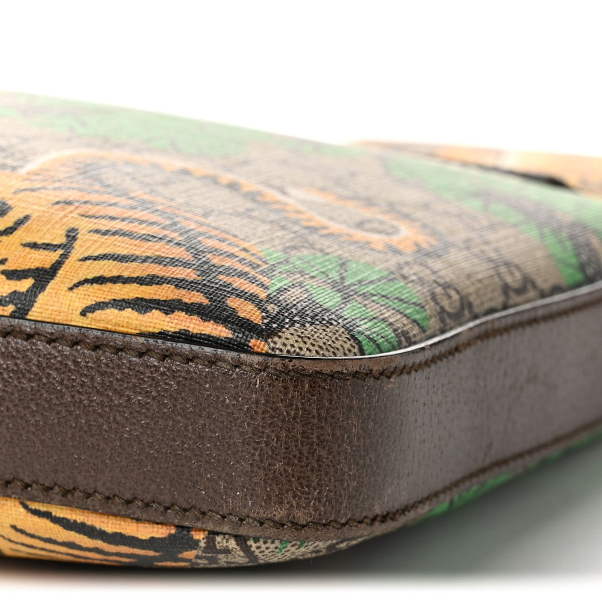 GG Supreme Monogram Bengal Web Medium Flat Messenger Beige Yard