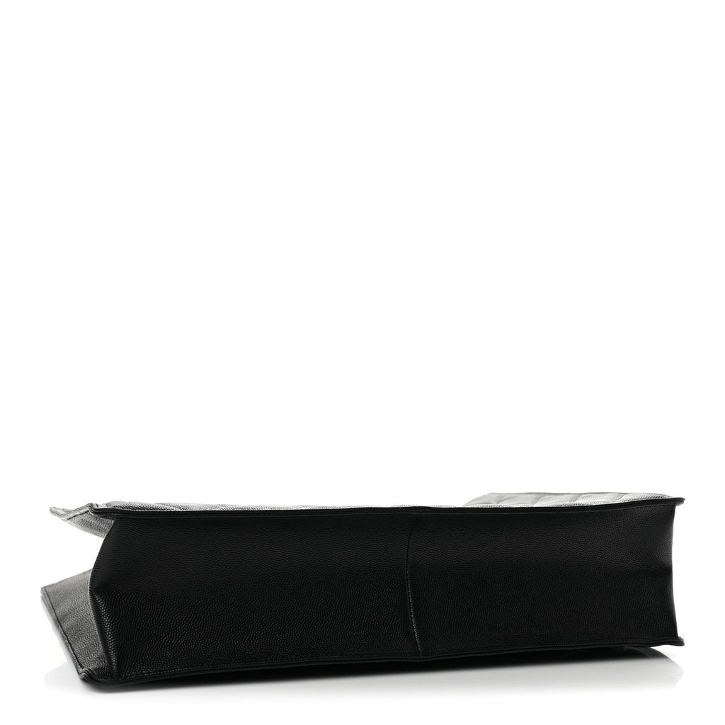 Caviar Quilted Large Shopping Tote Black