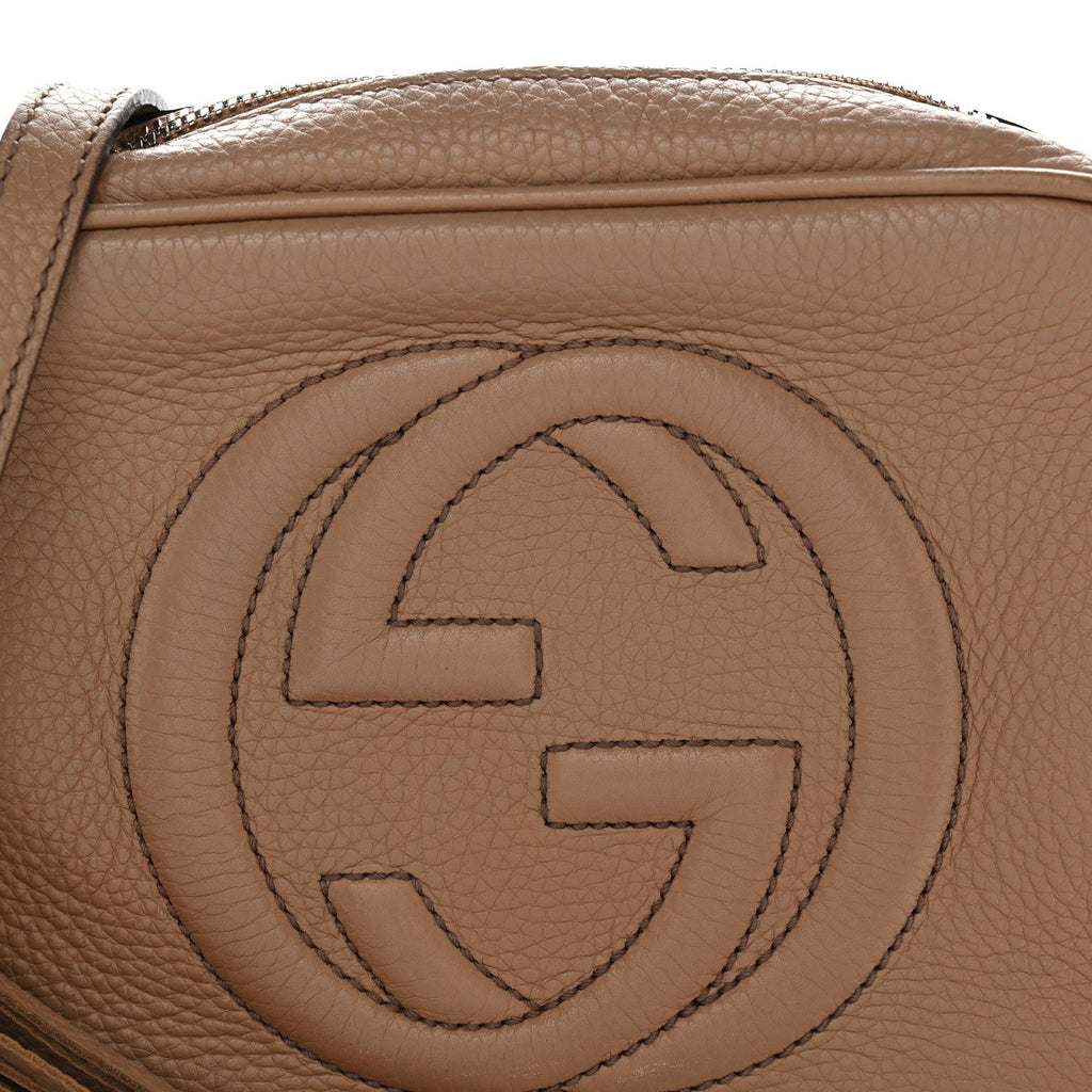 Pebbled Calfskin Small Soho Disco Bag Rose Beige