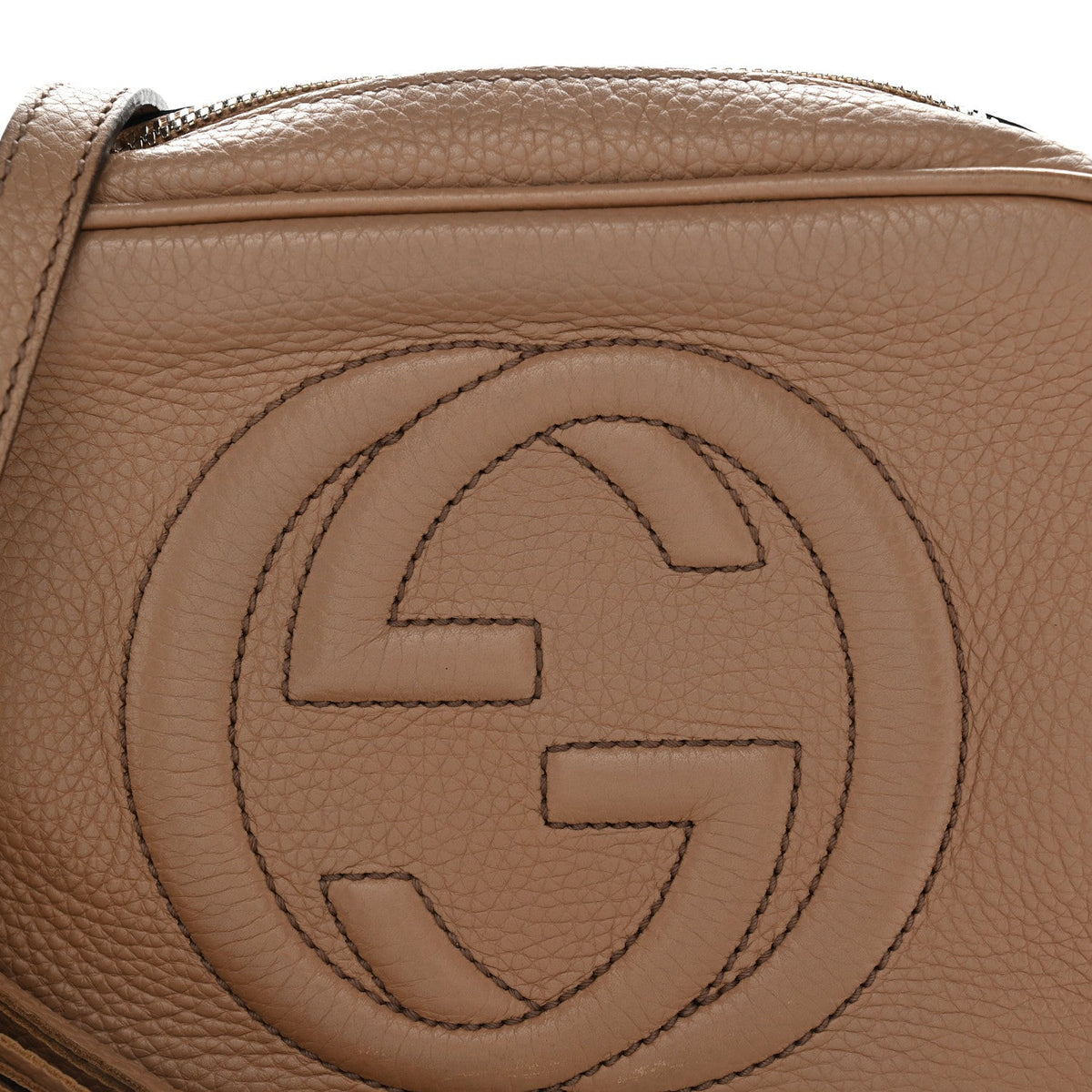 Pebbled Calfskin Small Soho Disco Bag Rose Beige