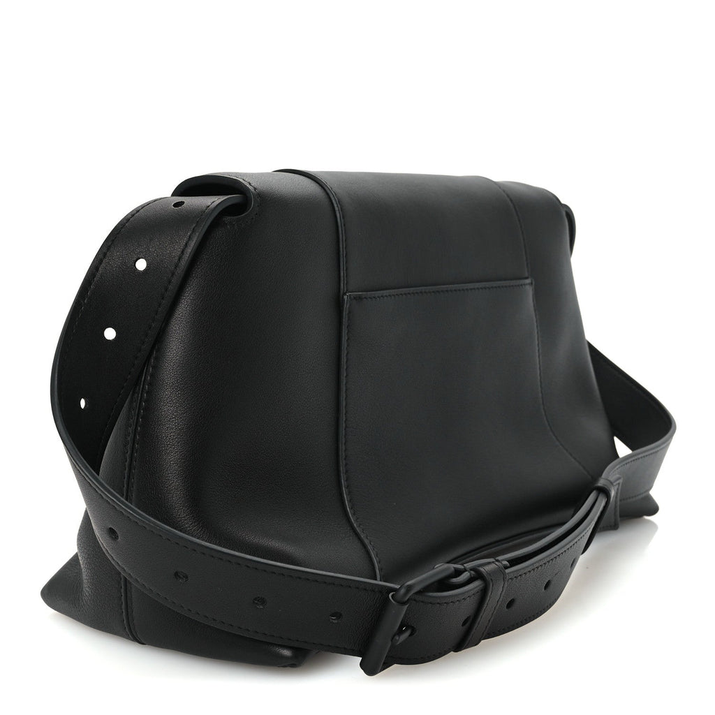 Grained Calfskin Monochrome M Downtown Shoulder Bag Black