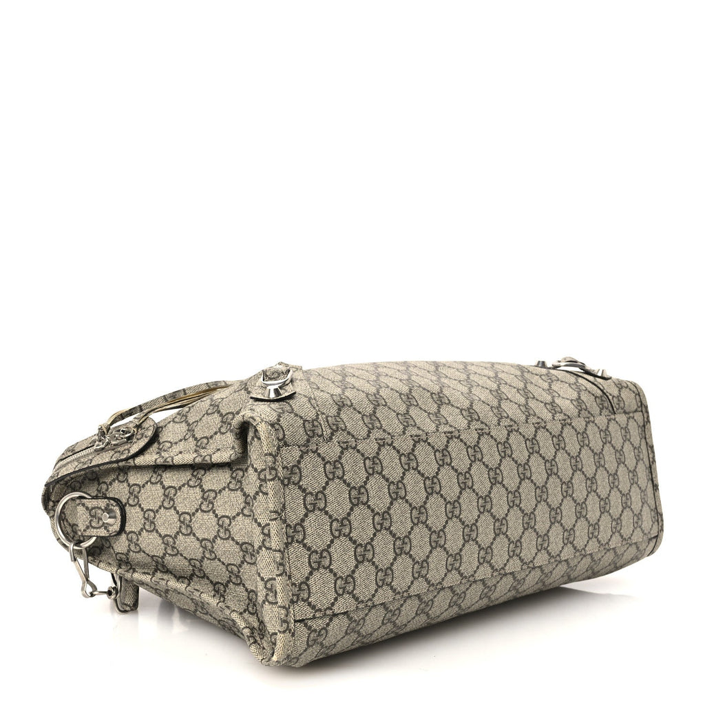 X GUCCI GG Supreme Monogram Neo Classic Silver Hardware City Beige Ebony
