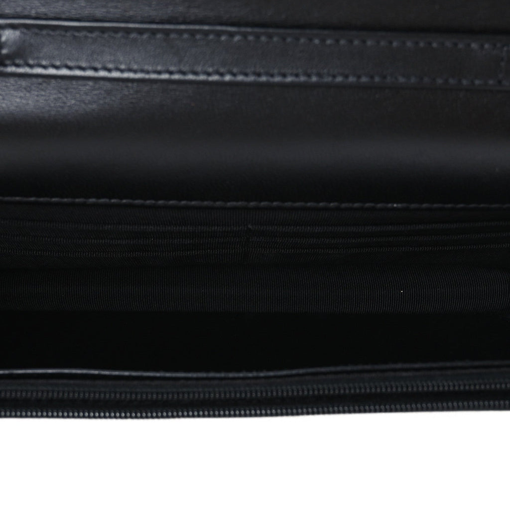 Lambskin Quilted Coco Charms Wallet On Chain Black