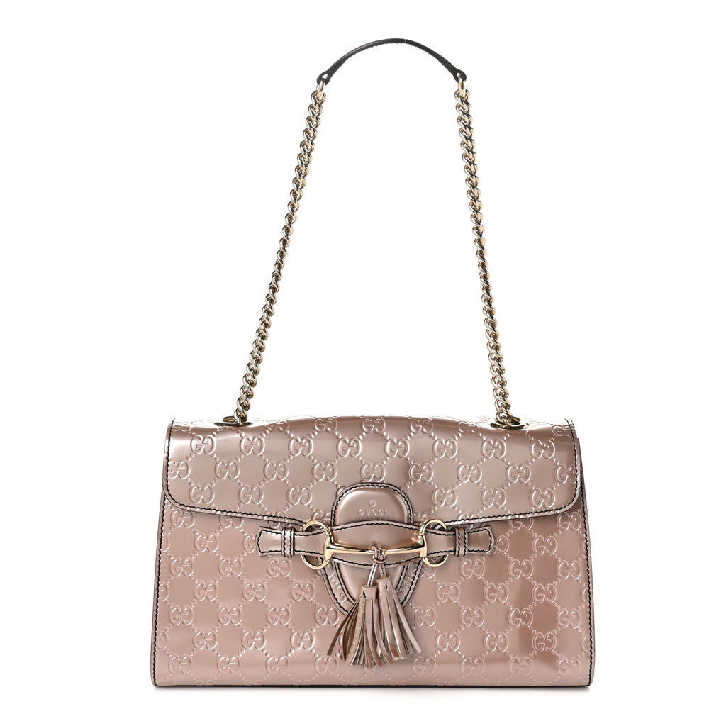 Shine Guccissima Medium Emily Chain Shoulder Bag Dark Cipria