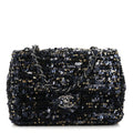Sequin Mini Rectangular Flap Blue Black Ruthenium