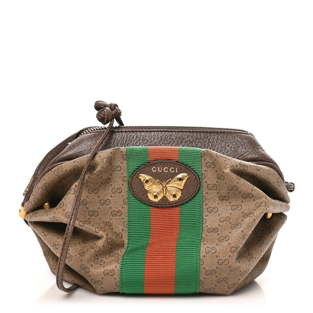 Mini Vintage GG Supreme Monogram Web Butterfly New Candy Crossbody Beige New Acero