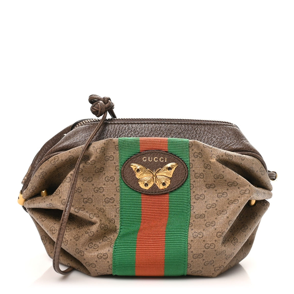 Mini Vintage GG Supreme Monogram Web Butterfly New Candy Crossbody Beige New Acero