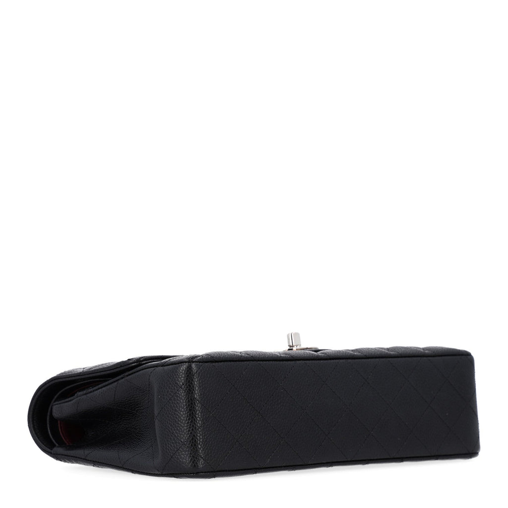 Caviar Quilted Medium Double Flap Black