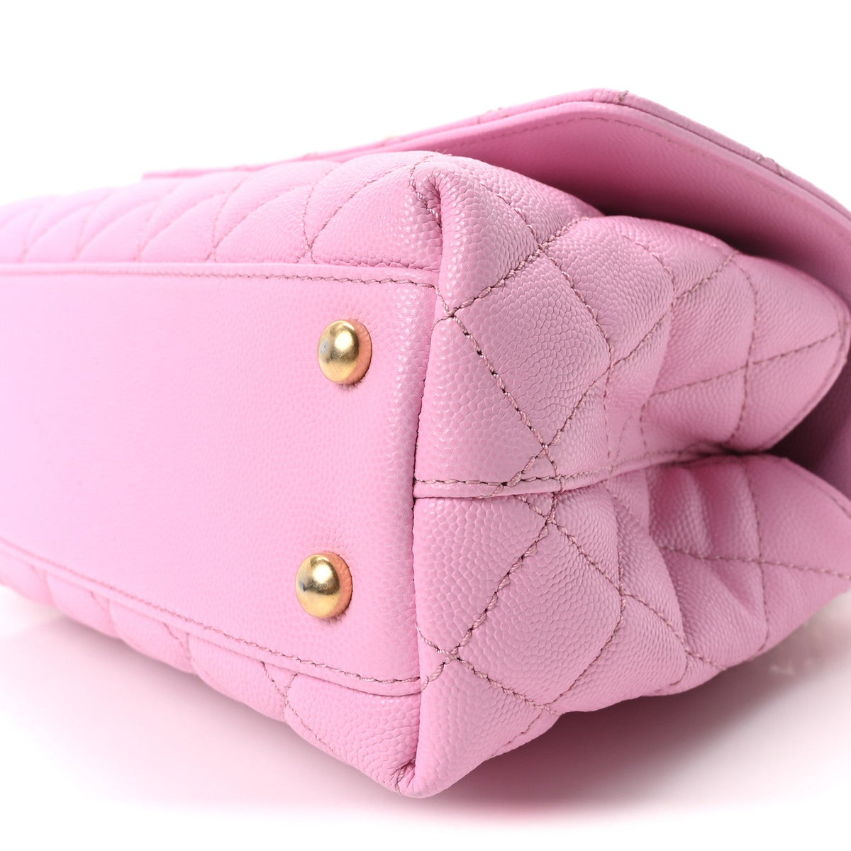 Caviar Quilted Mini Coco Chain Handle Flap Pink
