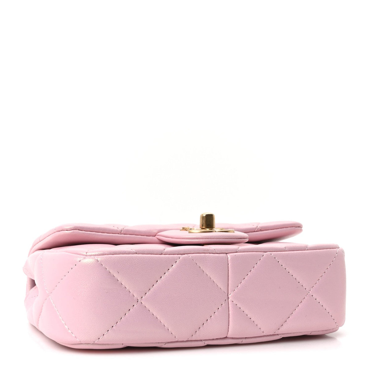 Pearly Lambskin Pearl Quilted Mini Flap Pink
