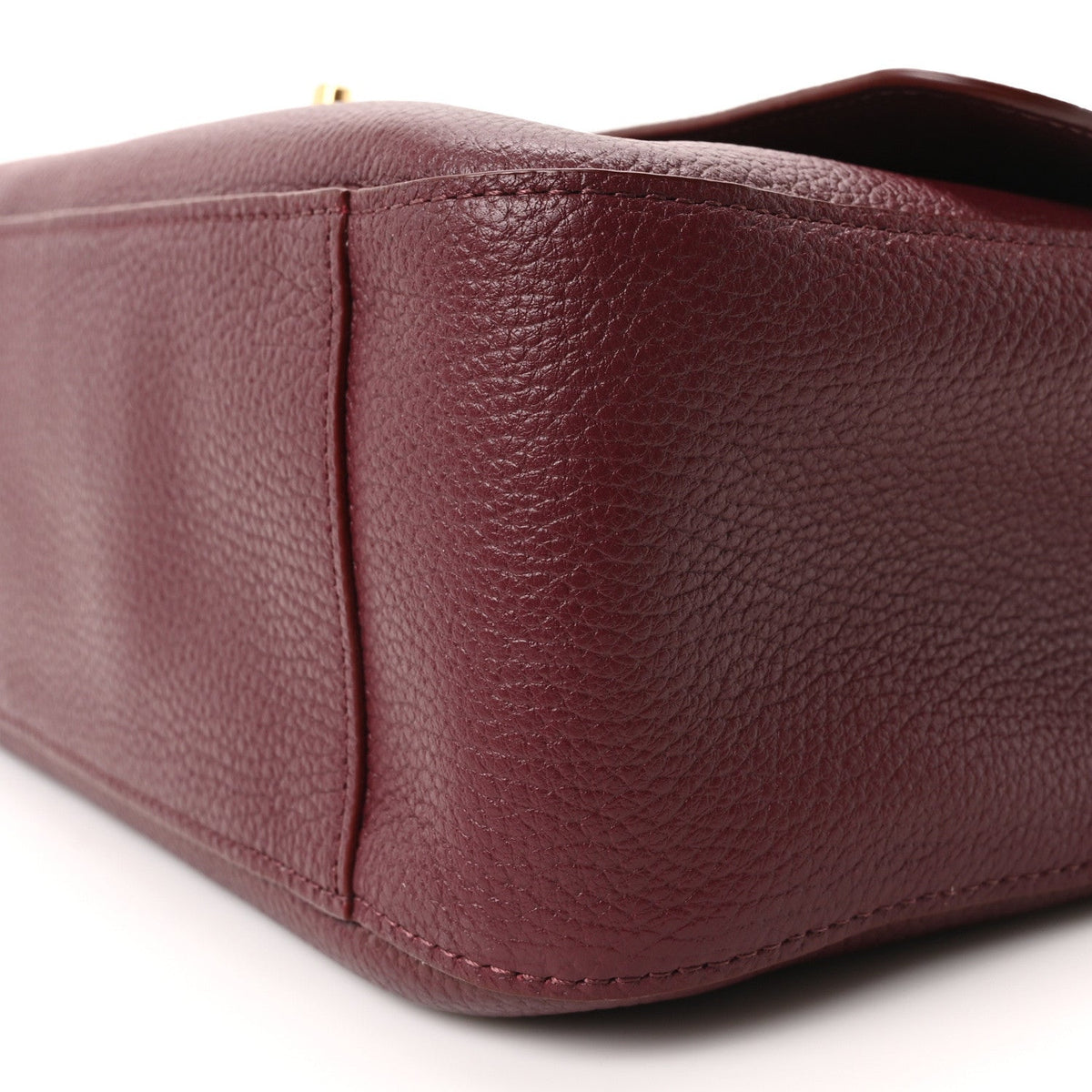Grained Calfskin Small Souplissimo Maxi Flap Burgundy