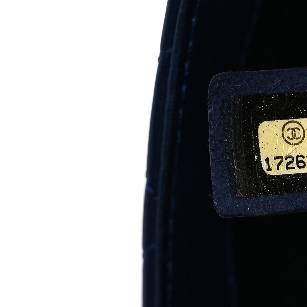 Lambskin Quilted Strass Flap Dark Blue