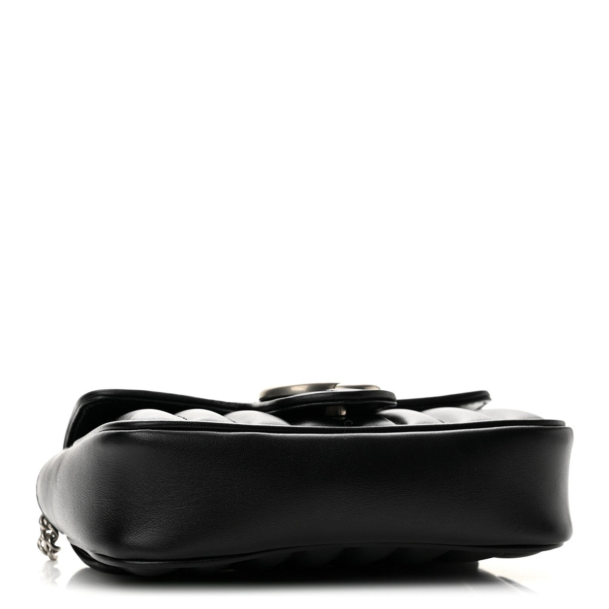 Calfskin Matelasse Aria Super Mini GG Marmont Shoulder Bag Black