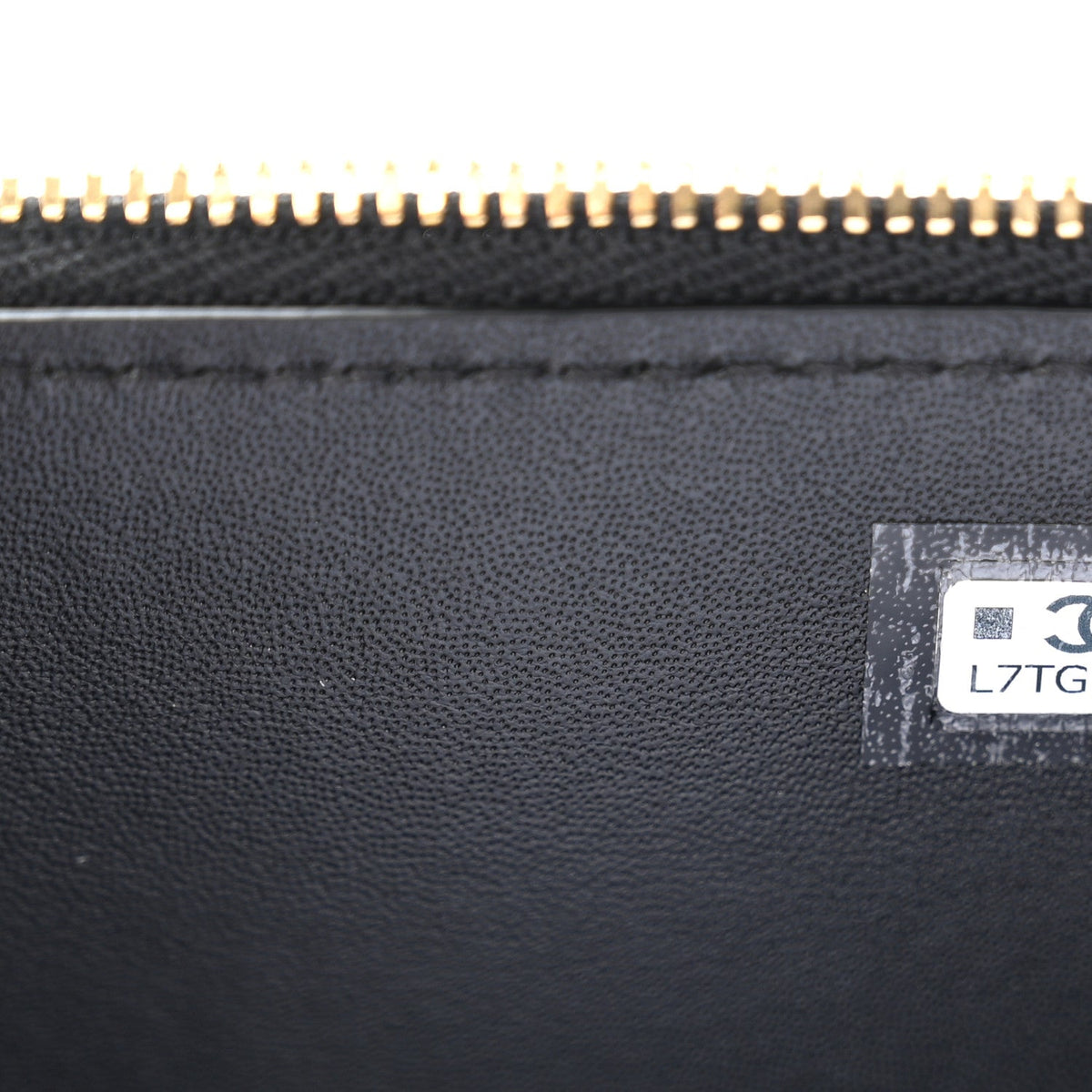 Calfskin Crocodile Embossed Crococo Small Top Handle Vanity Case With Chain Black