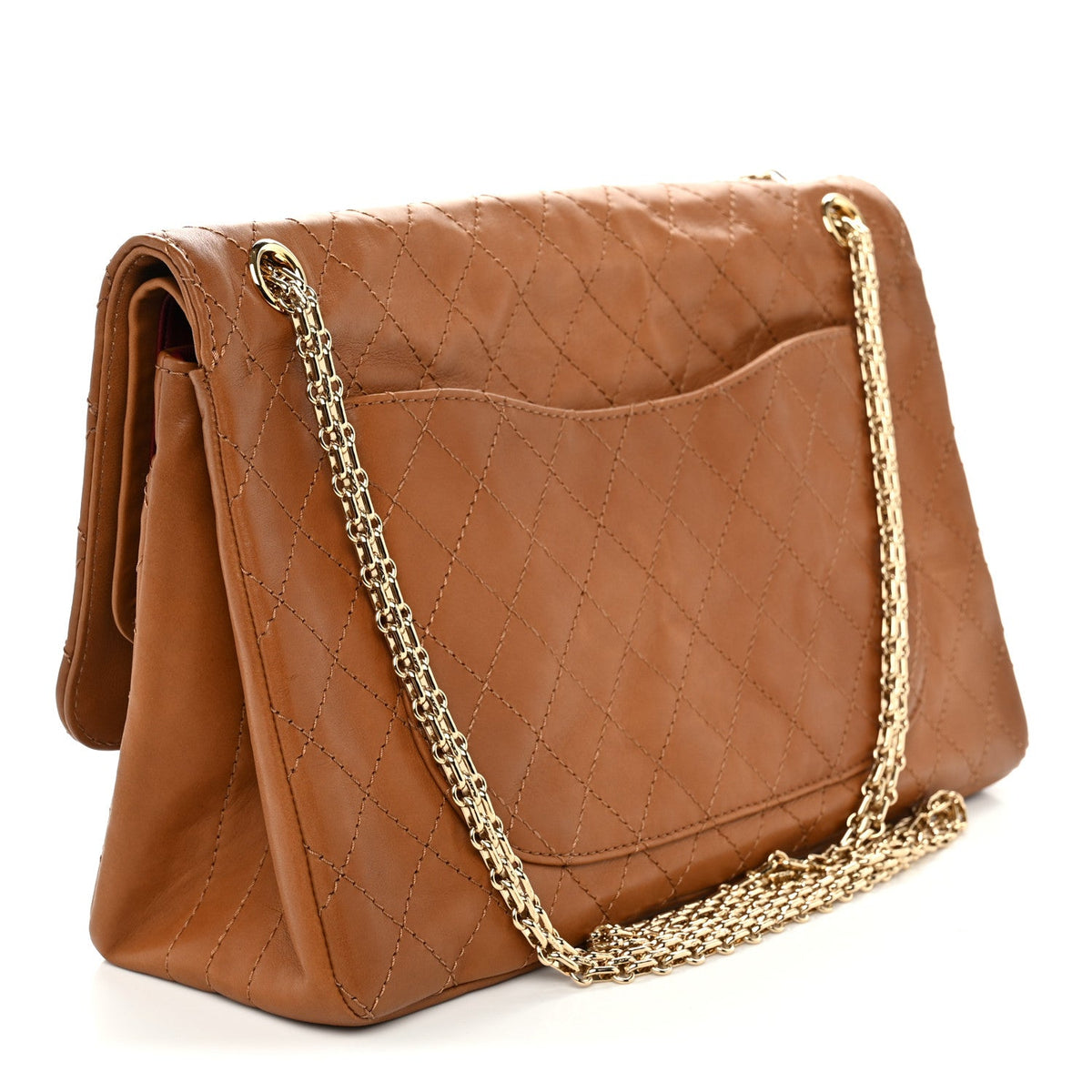 Patinated Calfskin Reissue 2.55 Maxi Flap Camel