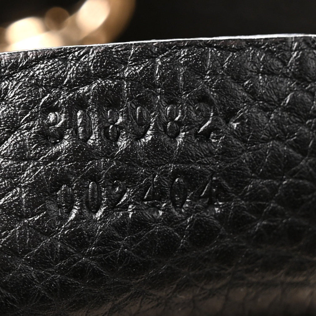 Pebbled Calfskin Medium Soho Chain Shoulder Bag Black