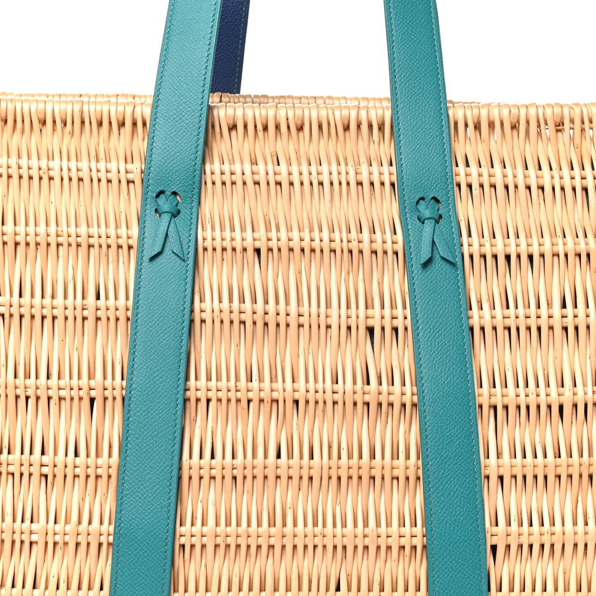 Epsom Wicker Basket Bag GM  Vert Verone Naturel