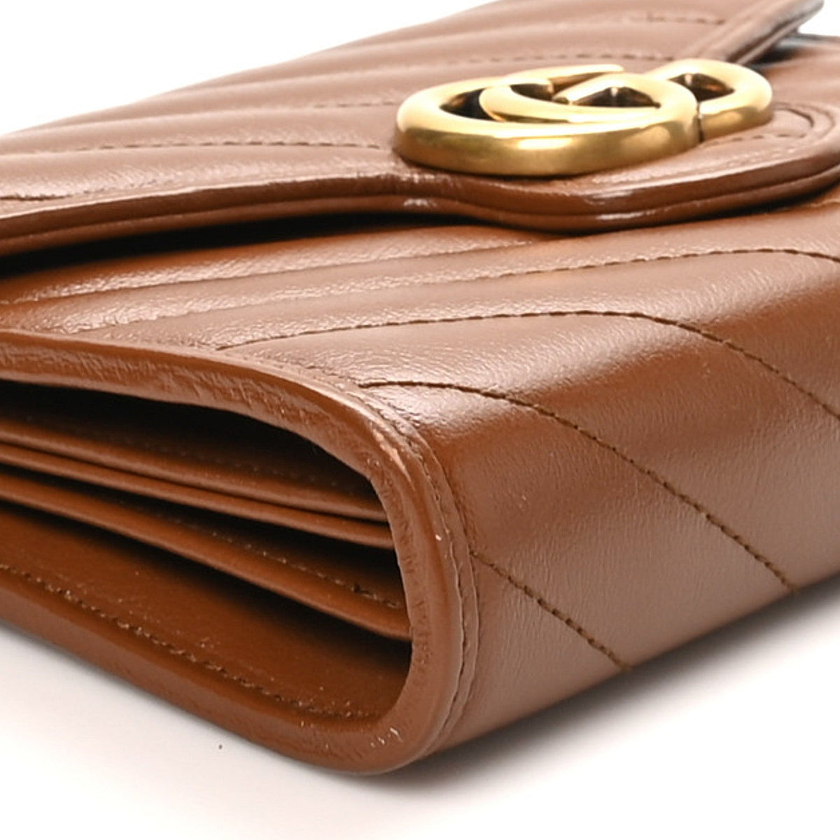Azalea Calfskin Matelasse Diagonal GG Marmont Chain Wallet Cuir