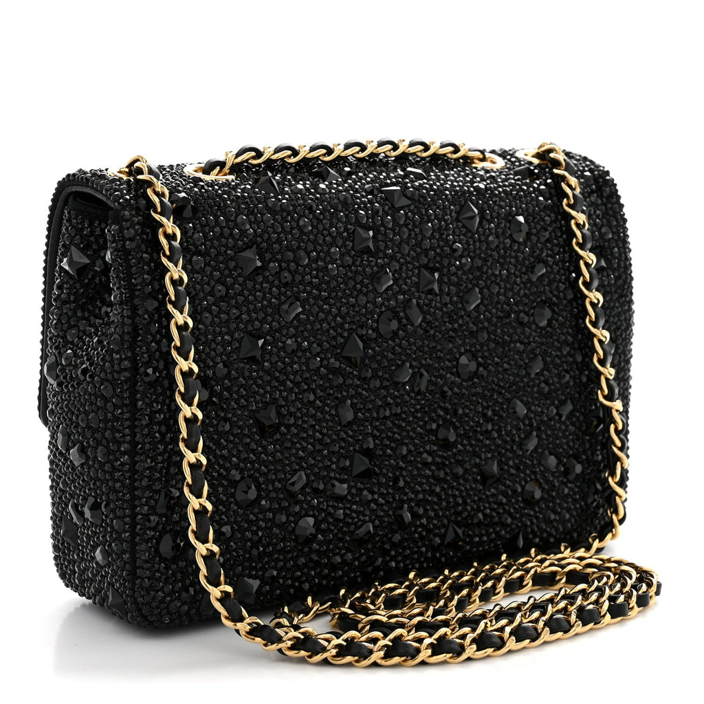 Strass Evening Flap Bag Black