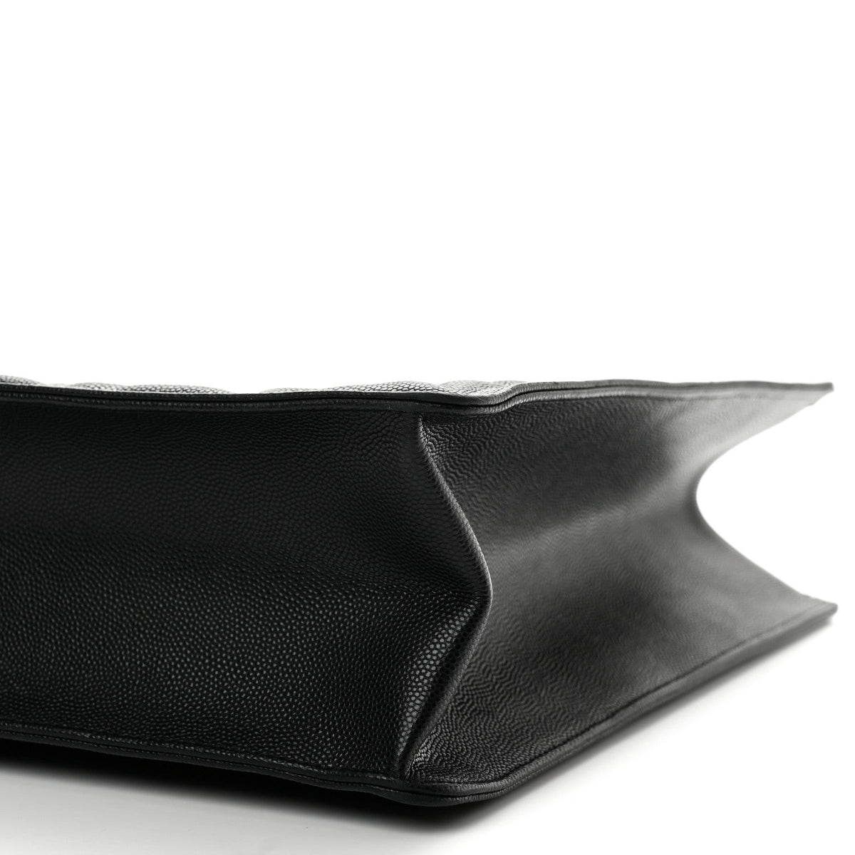 Caviar Quilted Large Shopping Tote Black