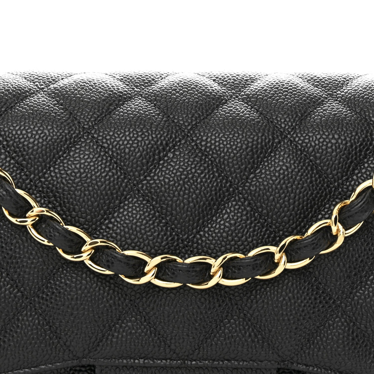 Caviar Quilted Jumbo Double Flap Black