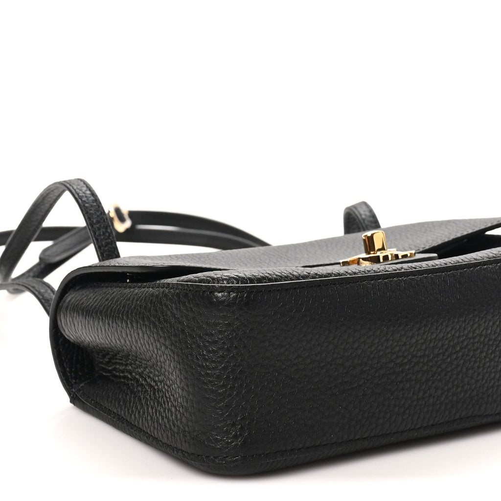 Grained Calfskin Mini Souplissimo Maxi Flap Black