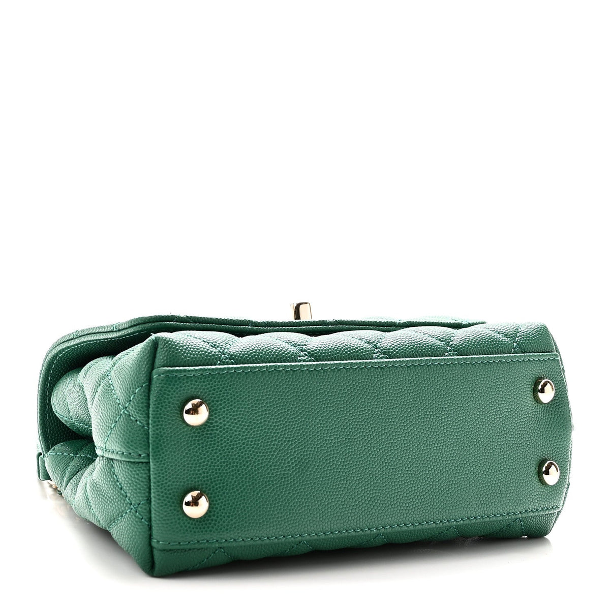 Caviar Quilted Extra Mini Coco Handle Flap Green