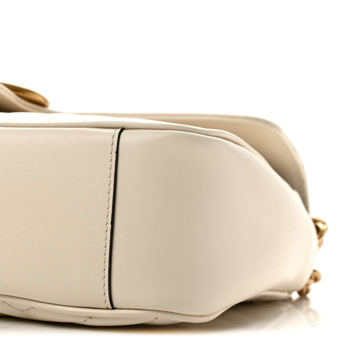Calfskin Matelasse Small GG Marmont Shoulder Bag White