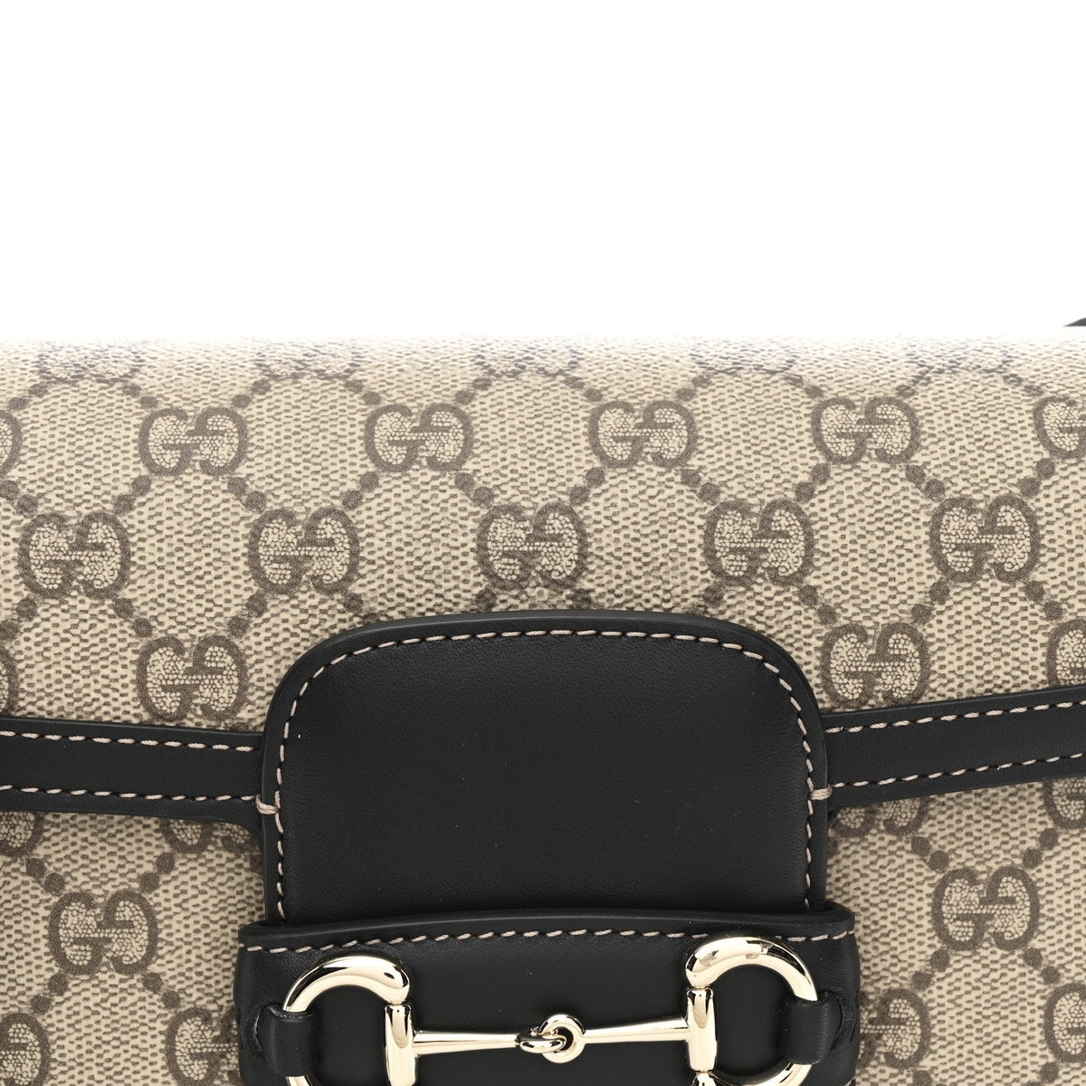 GG Supreme Monogram Horsebit 1955 Soft Mini Shoulder Bag Beige Black