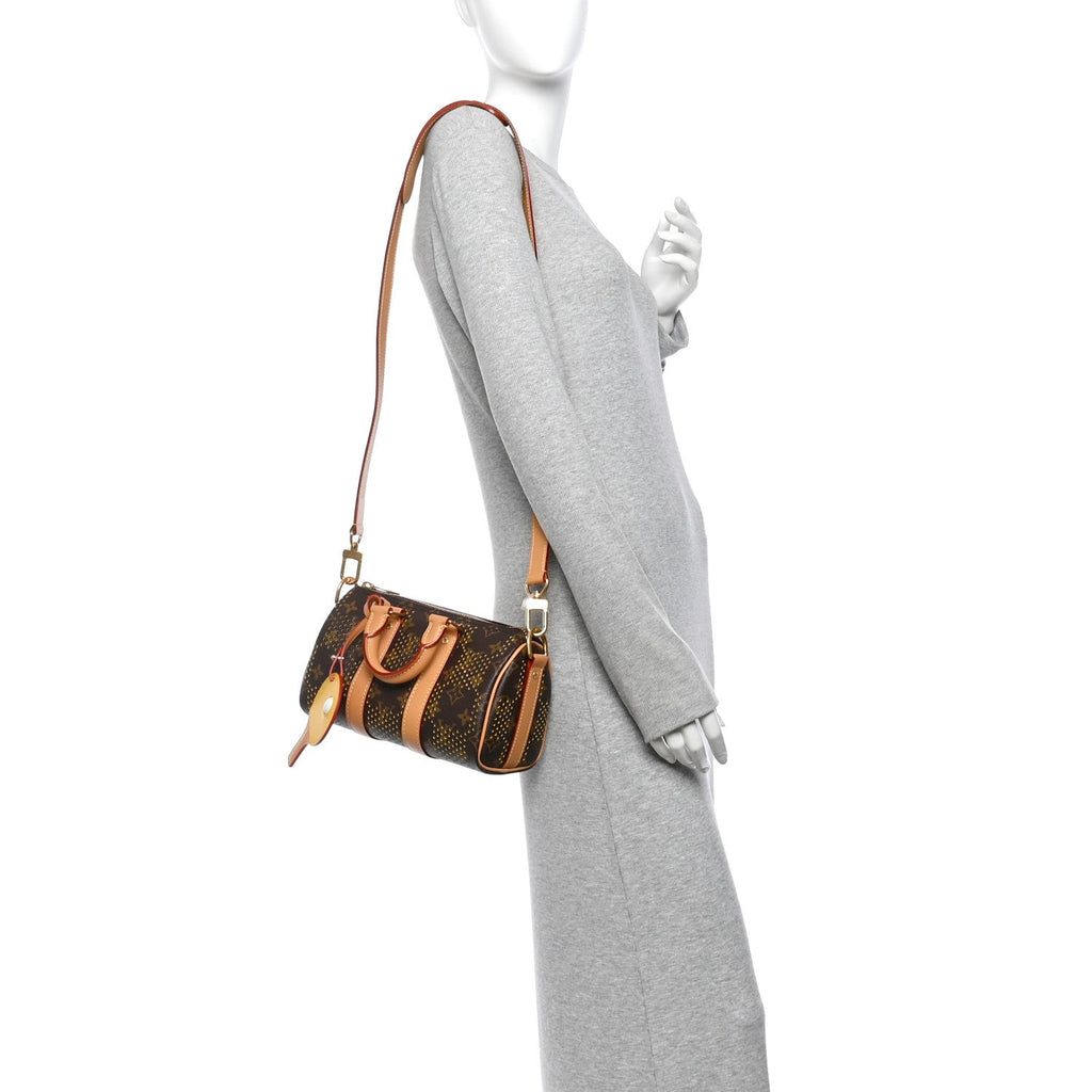 Grid Perforated Monogram Heritage Keepall Bandouliere 25 Yellow