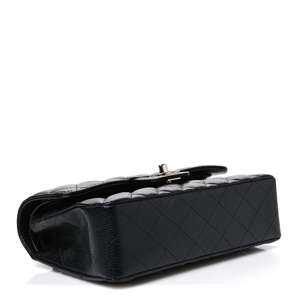 Caviar Quilted Small Double Flap Black