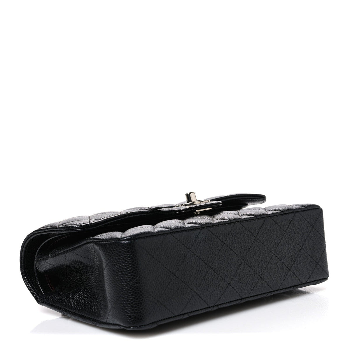 Caviar Quilted Small Double Flap Black