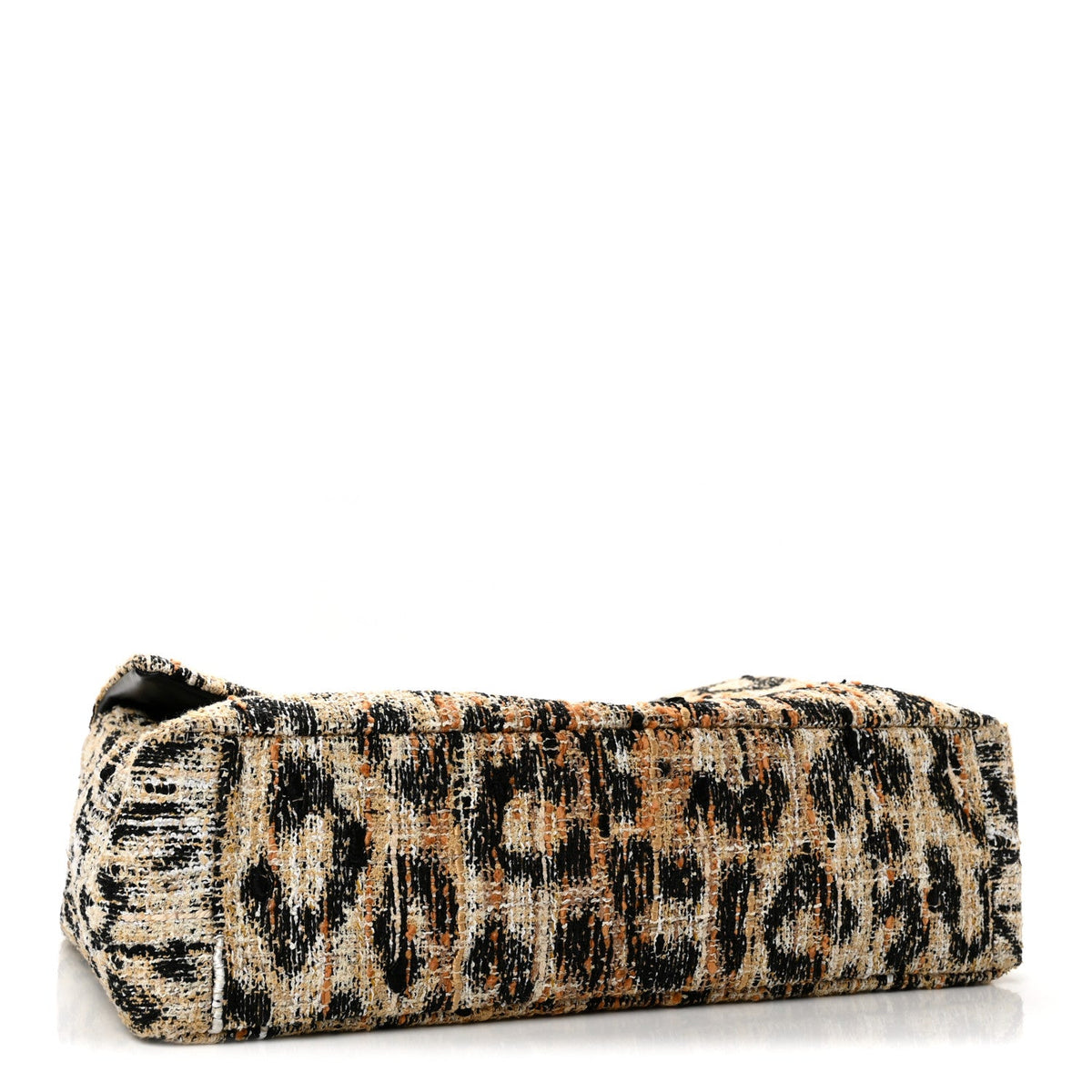 Tweed Mixed Fibers Leopard Print Souplissimo Maxi Flap Brown Black White