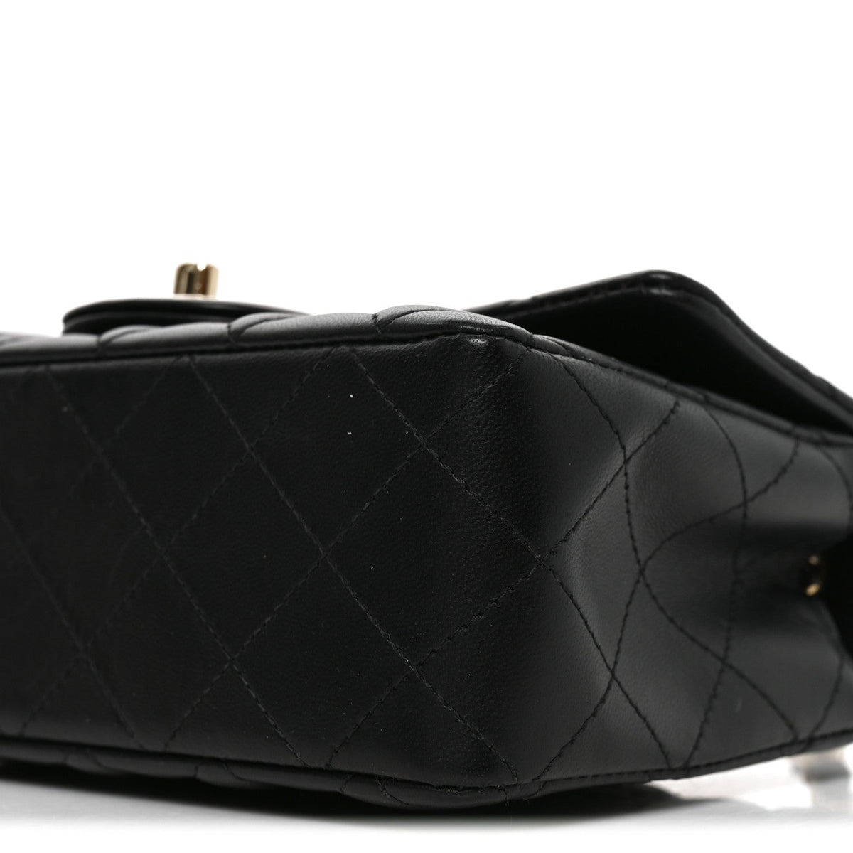 Lambskin Quilted Mini Rectangular Flap Black