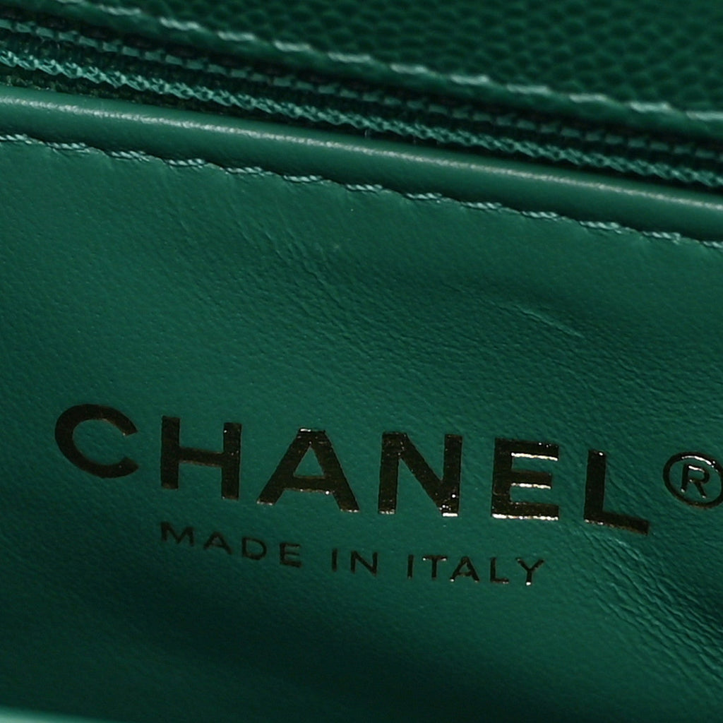 Caviar Quilted Extra Mini Coco Handle Flap Green
