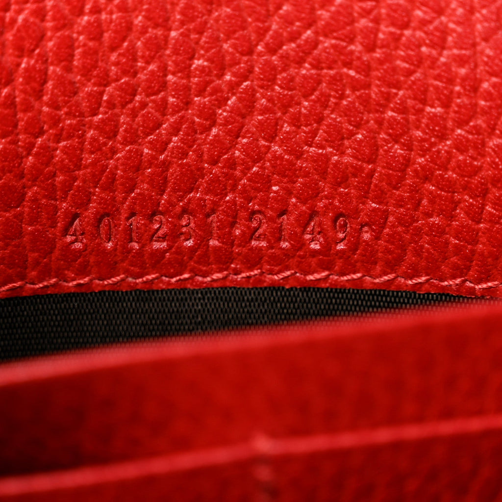 Calfskin Mini Dionysus Chain Wallet Hibiscus Red
