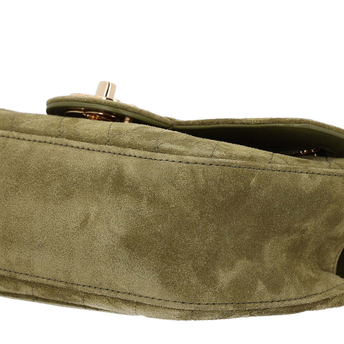Suede Calfskin Mini Souplissimo Flap Khaki