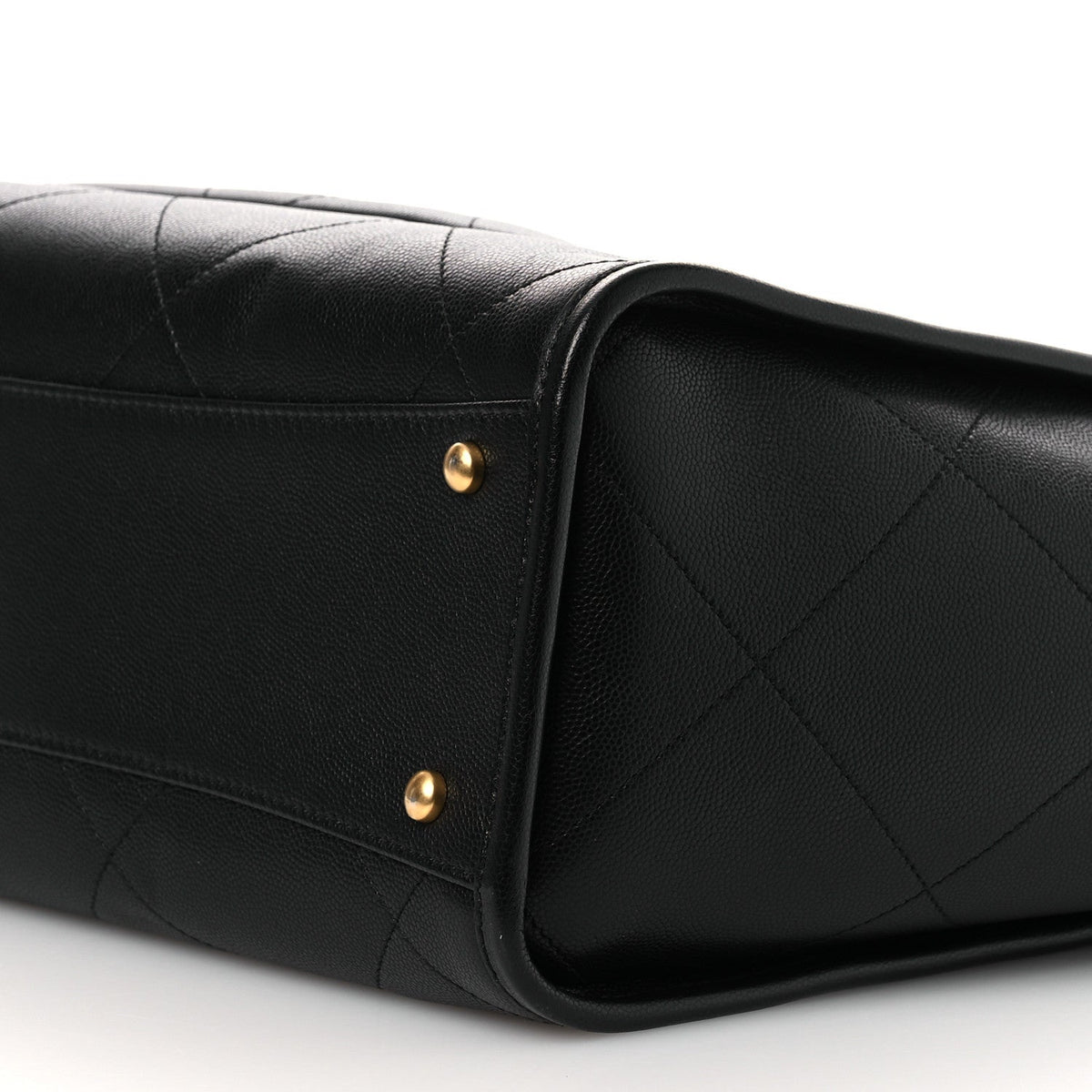 Caviar Stitched Pocket CC Large Tote Black