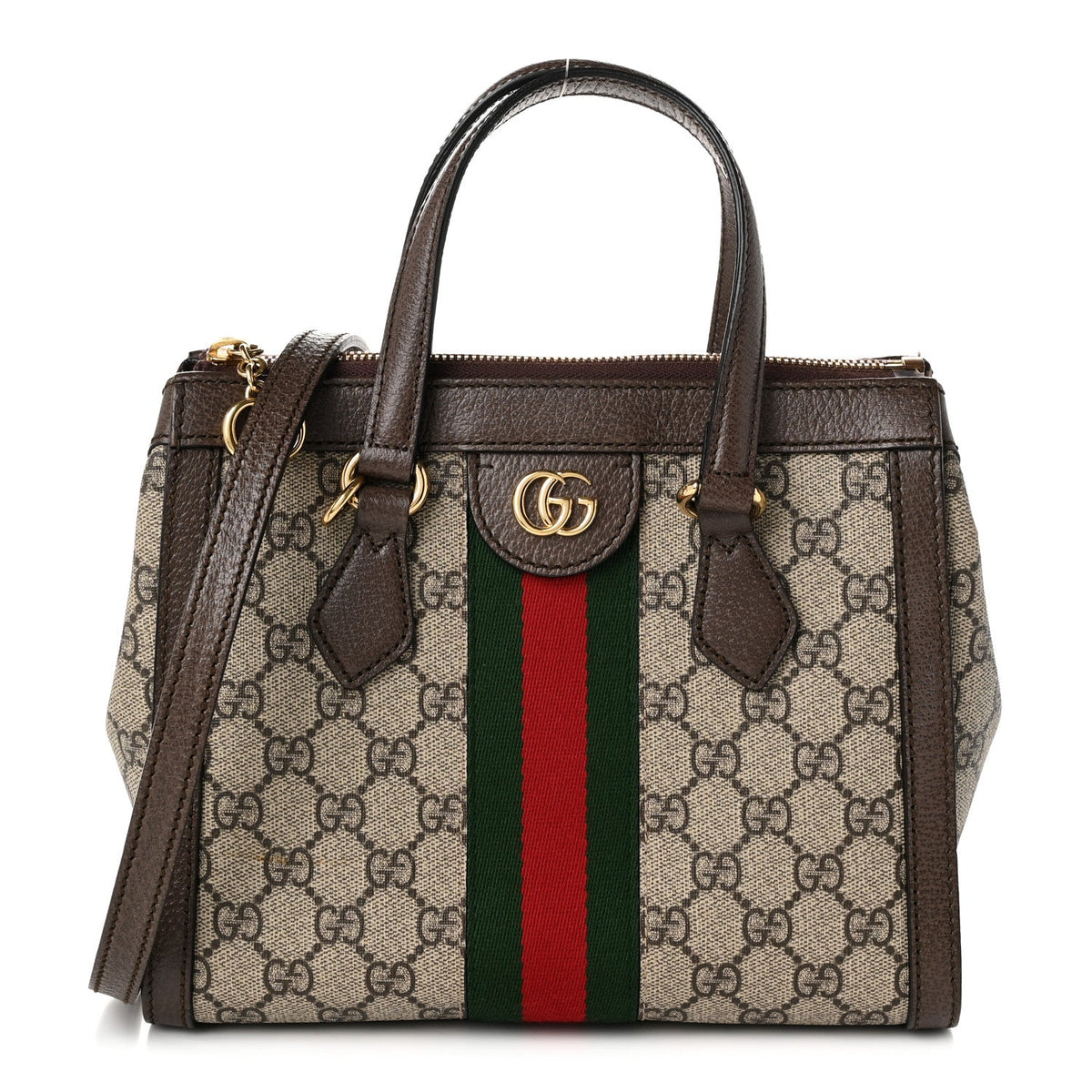 GG Supreme Monogram Small Ophidia Tote Bag Brown
