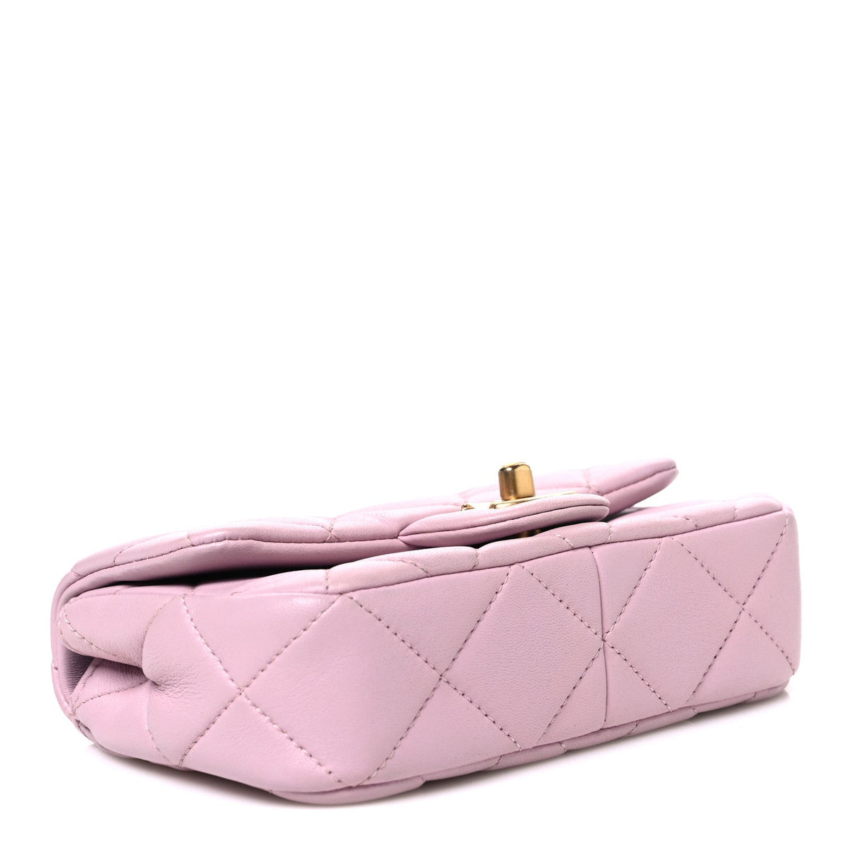 Lambskin Quilted Pearl Small Flap Lilac