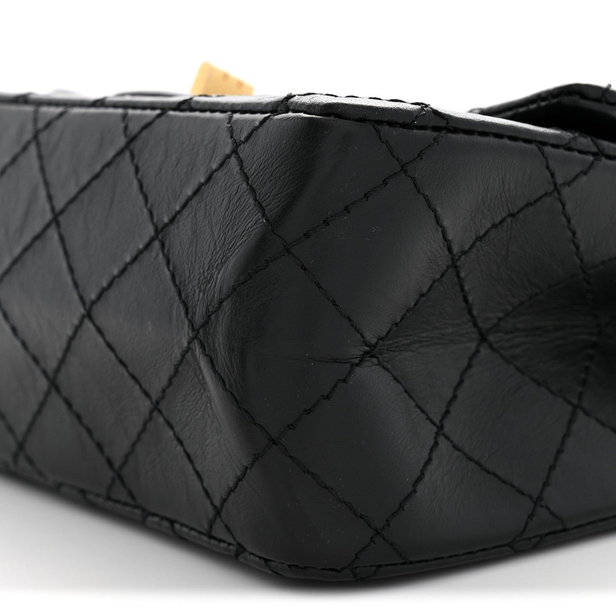 Aged Calfskin Quilted 2.55 Reissue Mini Flap Black