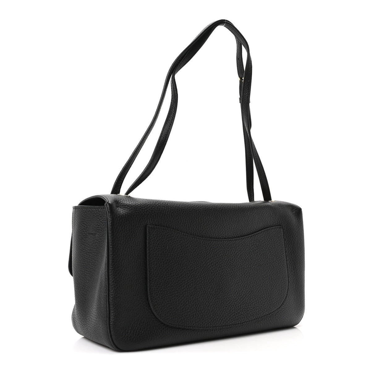Grained Calfskin Small Souplissimo Maxi Flap Black
