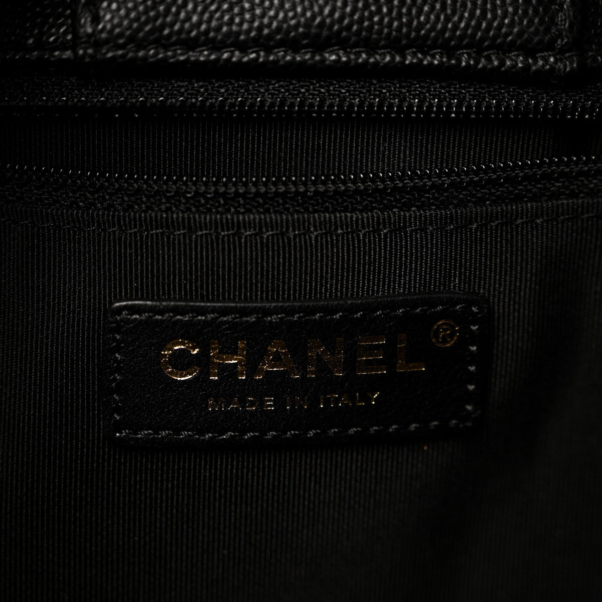 Caviar Quilted Large Shopping Tote Black
