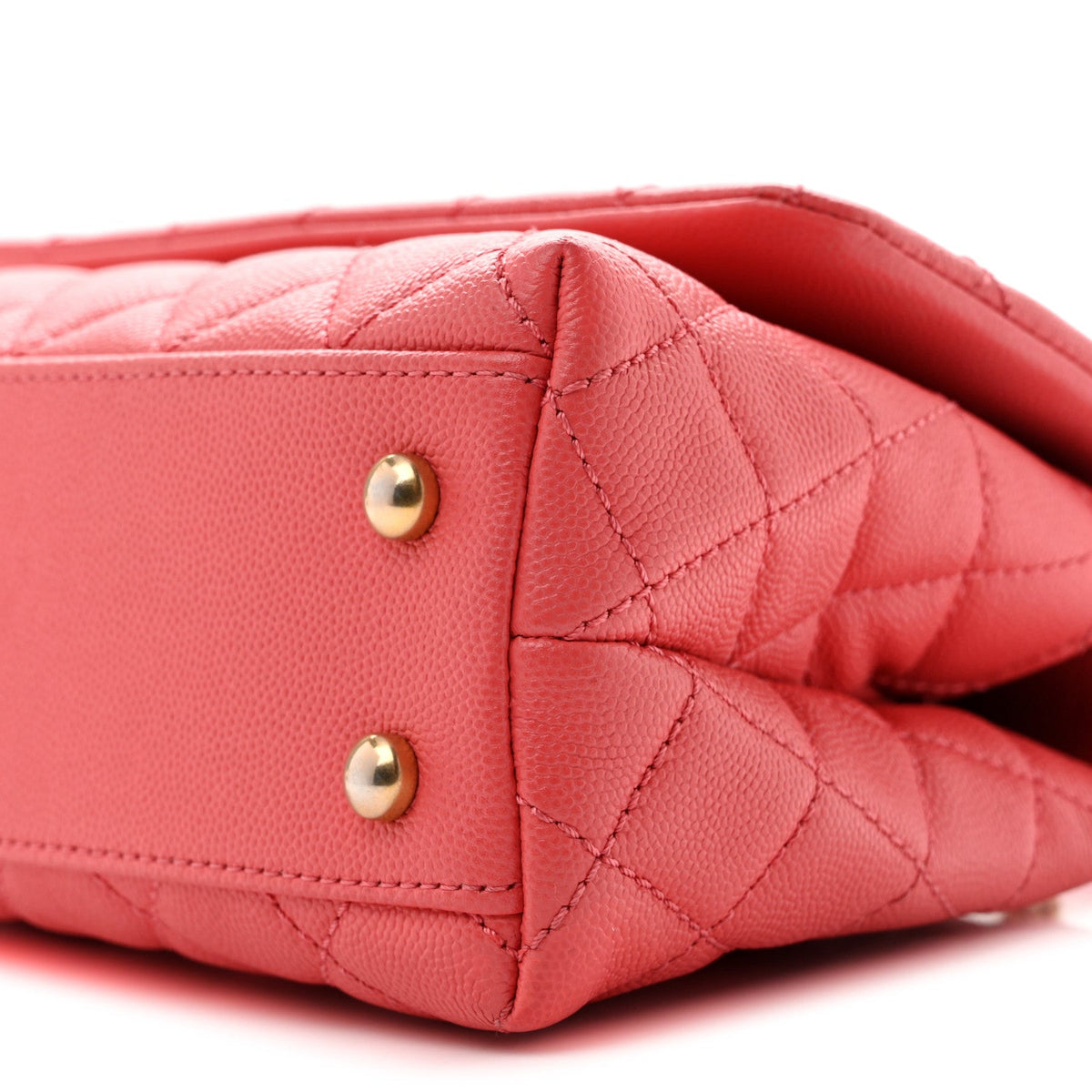 Caviar Lizard Embossed Quilted Mini Coco Handle Flap Pink