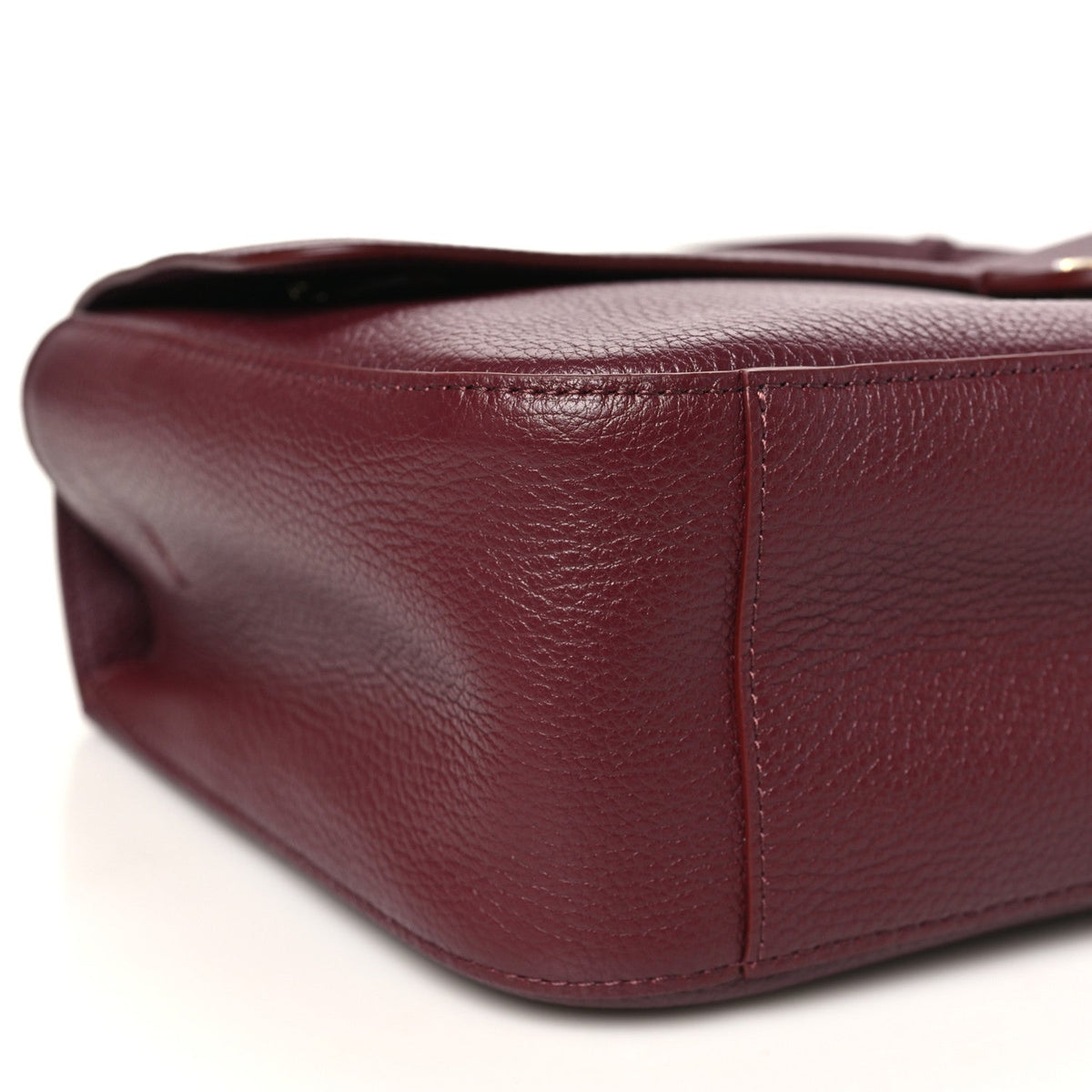 Grained Calfskin Small Souplissimo Maxi Flap Burgundy
