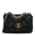 Goatskin Quilted Medium Chanel 19 Flap Black