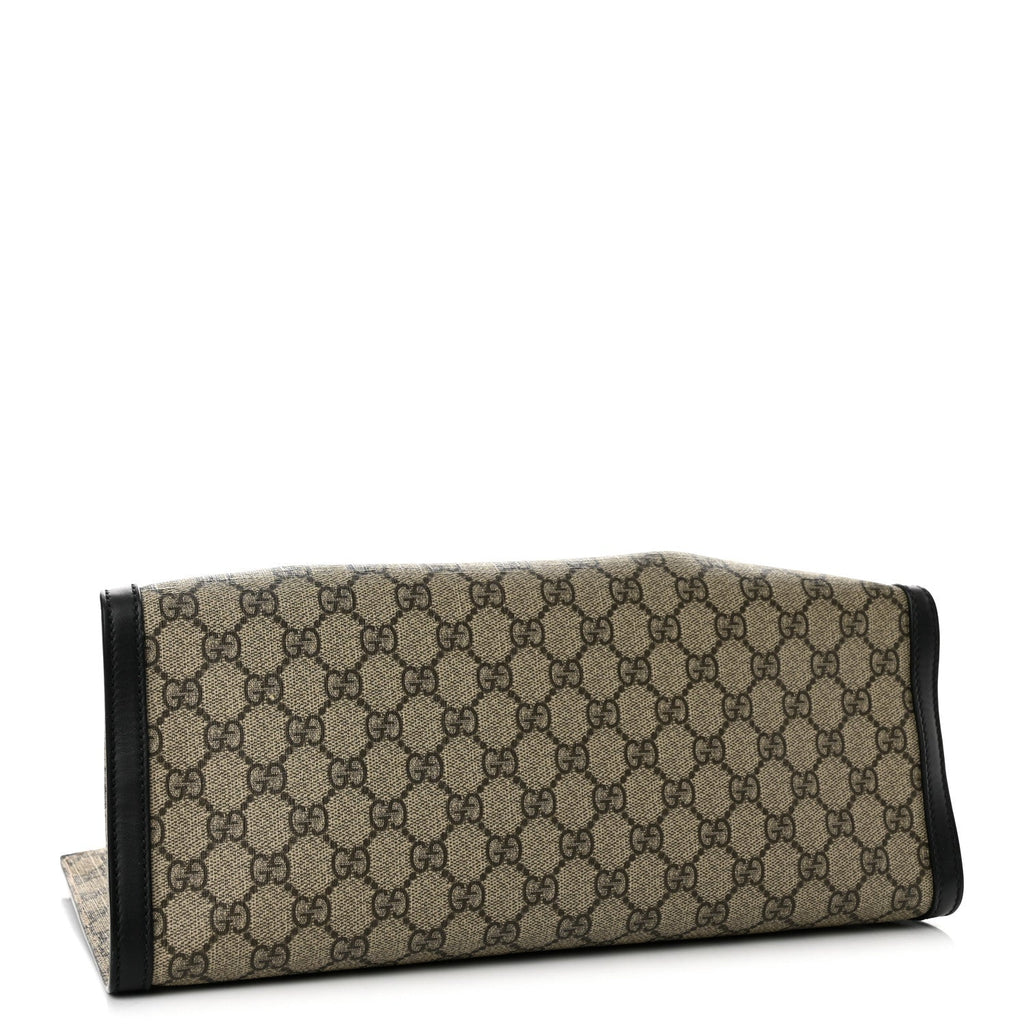 GG Supreme Monogram Medium Padlock Tote Black