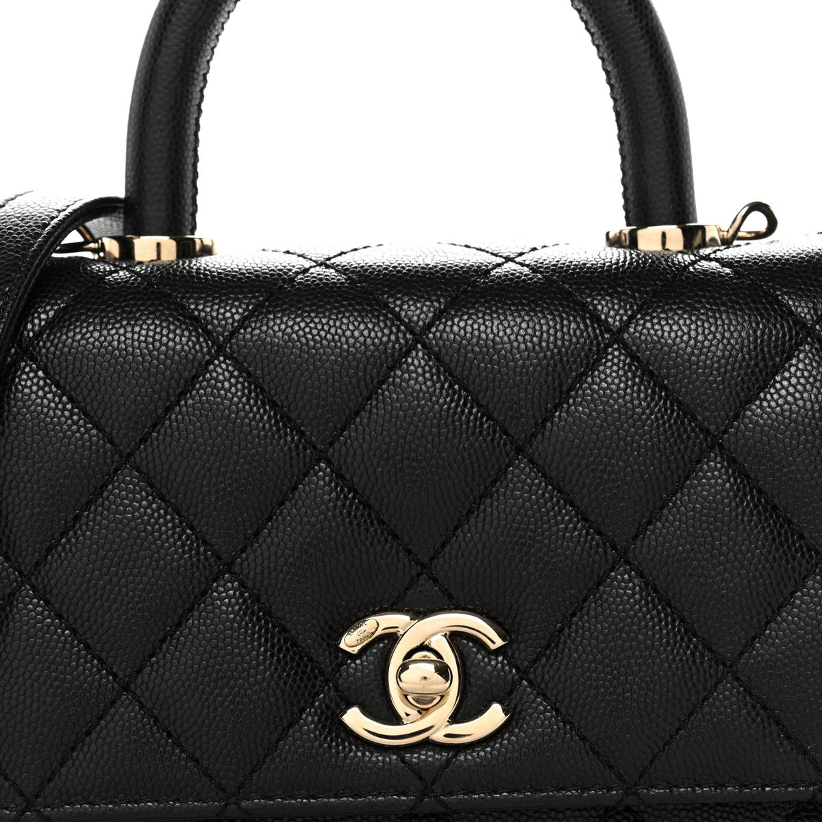 Caviar Quilted Extra Mini Coco Handle Flap Black