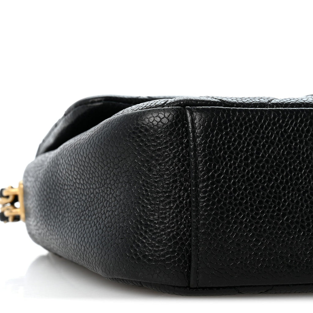 Caviar Quilted Chain Soul Flap Black